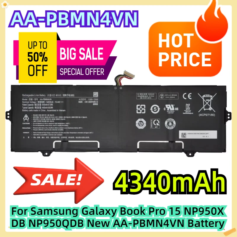 Фото Новая батарея AA-PBMN4VN для Samsung Galaxy Book Pro 15 NP950XDB NP950QDB №1