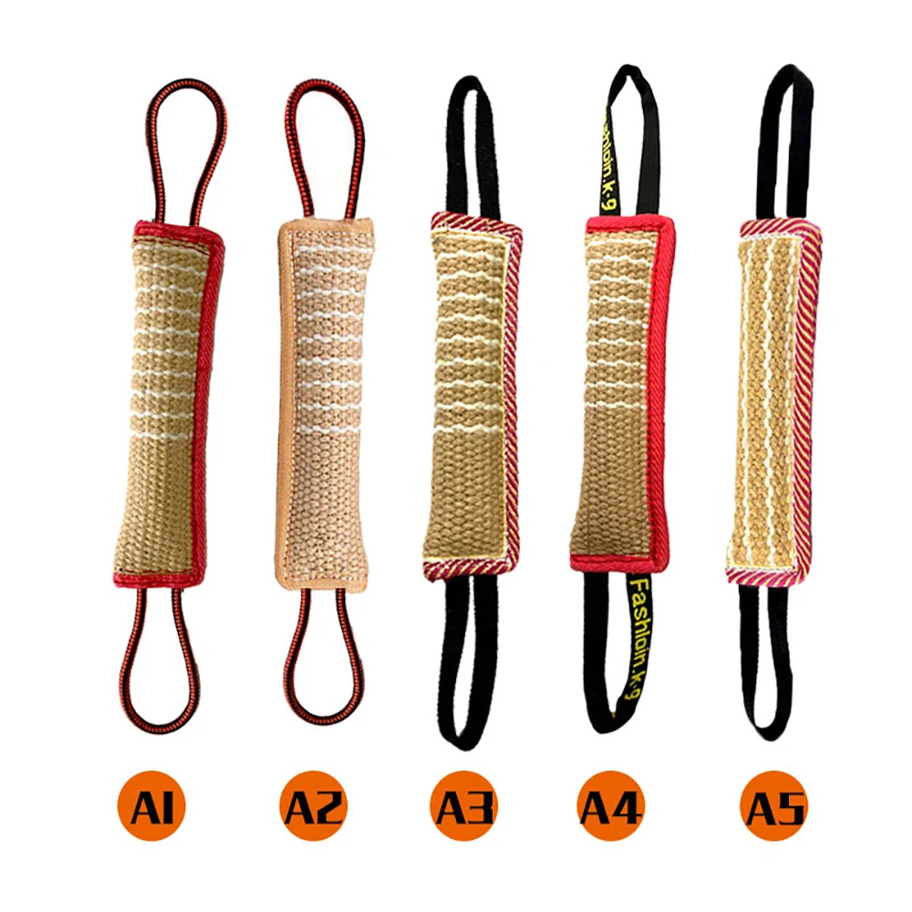 

Durable Dog Training Tug Toy Bite Pillow Jute Bite Toy Sleeve with 2Rope Handles Large Dog Training Interactive Play Chewing Toy