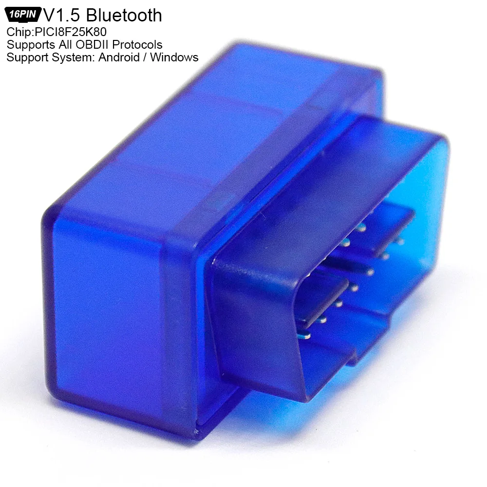

Мини-сканер ELM327 V1.5 PICI8F25K80 с Bluetooth, беспроводной интерфейс, считыватель кодов, диагностический инструмент, протокол OBDII