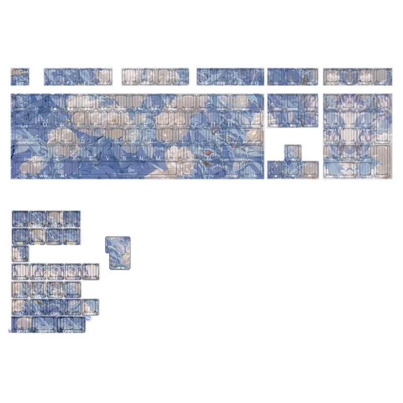 

135 Flower PBT Keycaps with Oil-Resistant Texture for Gaming and Typists Dropship