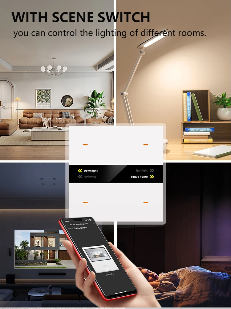 LOGEN Tuya Zigbee UK Switch 4-полосная сцена Функция обнаружения человеческого тела