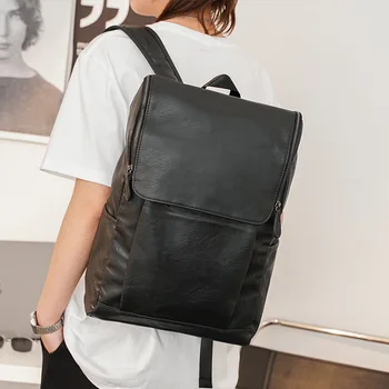 Weysfor 2022 Leather Men Backpack Youth Large Capacity Travel Backpack Boy Laptop School Bag Male Business Shoulder Bag Mochila