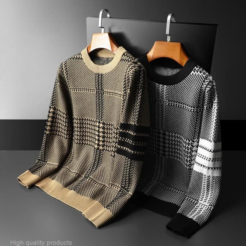 

Sweter Jacquard Fashion Mewah Kualitas Tinggi Atasan Kasual Besar Longgar Pullover Rajutan Tebal Gugur dan Musim Dingin
