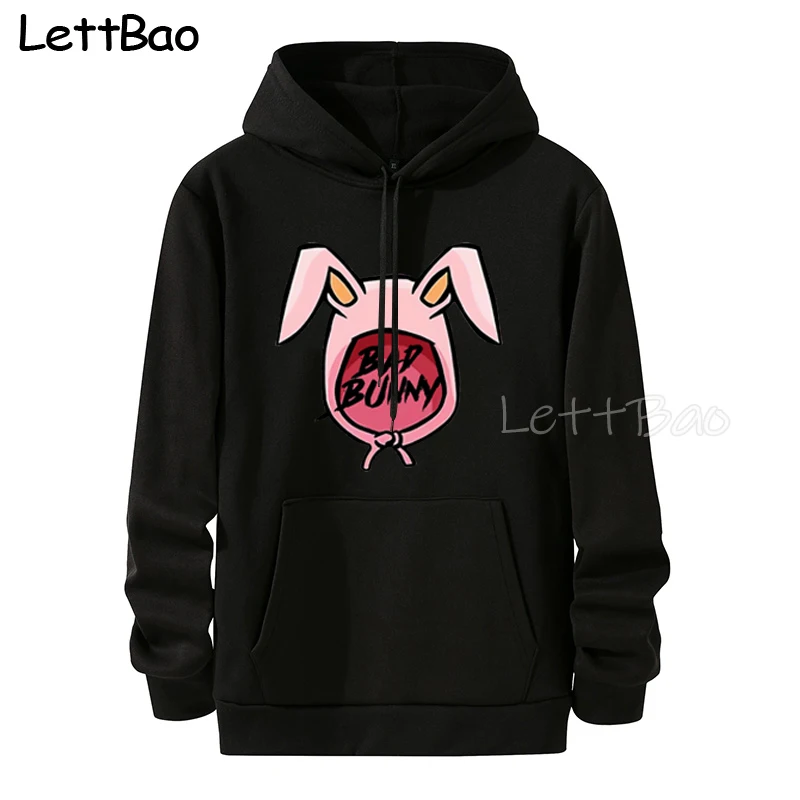 

Bad Bunny Hip Hop Cartoon Mens Sweatshirts Warm Hoodies Autumn Casual Long Sleeve Streetwear Oversized Tracksuit for Male 2022