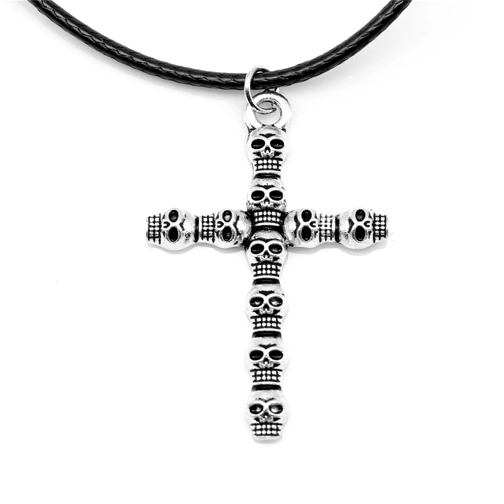 1 шт., чокер с черепом и косточками, 25 х37 мм