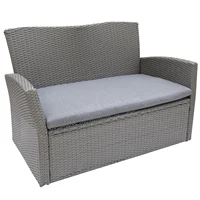 Outdoor Loveseat Sofa Chair for Outside Patio or Garden, All Weather Wicker with Cushion, Gray