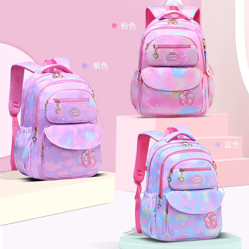 

2 Size Cute Pink Princess Girls School Bags Children Primary School Backpack Kawaii Kids Book Bag Schoolbag
