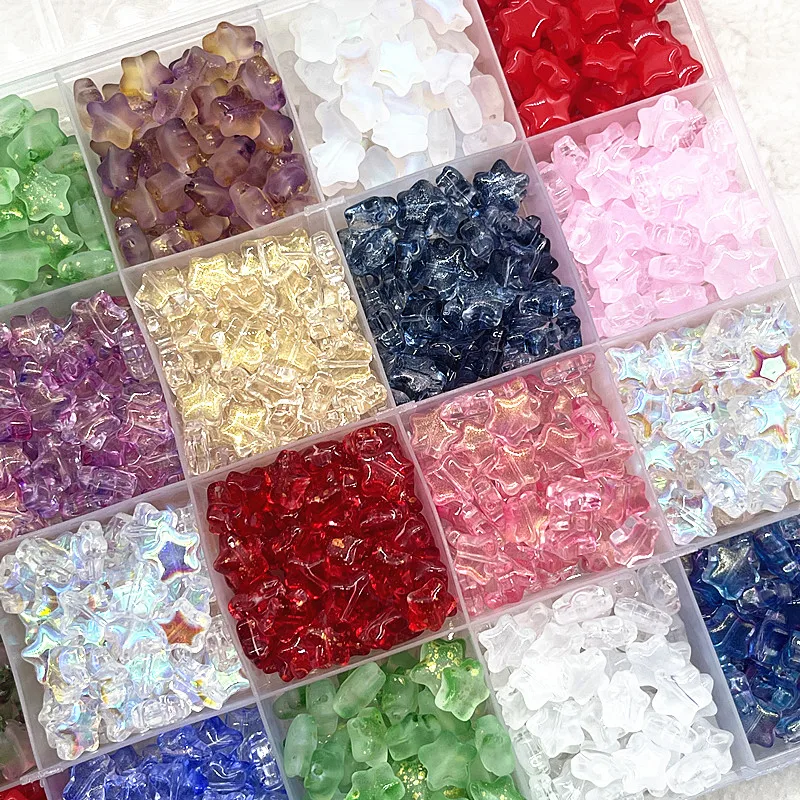 

New 30pcs 8mm AB Color Five-pointed Star Beads Czech Glass Loose Spacer Beads for Jewelry Making DIY Handmade Accessories