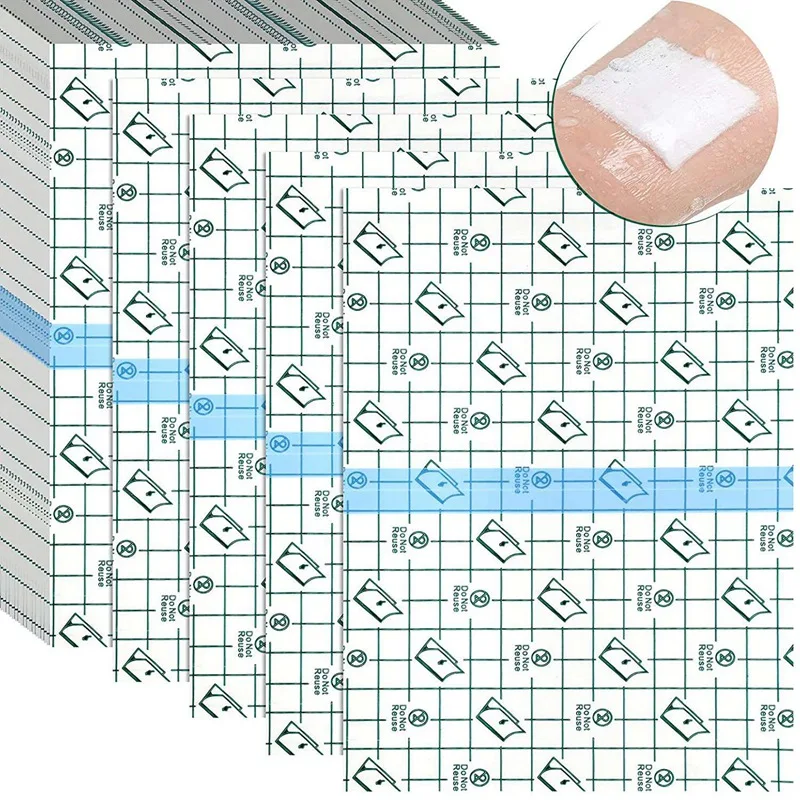 

50 PCS Transparent Stretch Adhesive Bandage Shower Waterproof Patch Waterproof For Tattoos Swimming Showering (13X15cm)