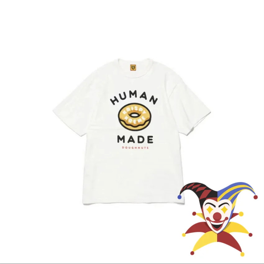 

Doughnut Print HUMAN MADE T Shirt Men Women T-shirt Slub Cotton Top Tees