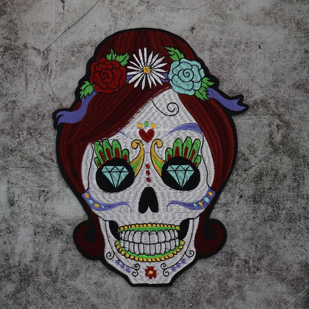 1 шт. розы череп байкер патч для куртки с подкладкой в байкерском стиле из ПУ