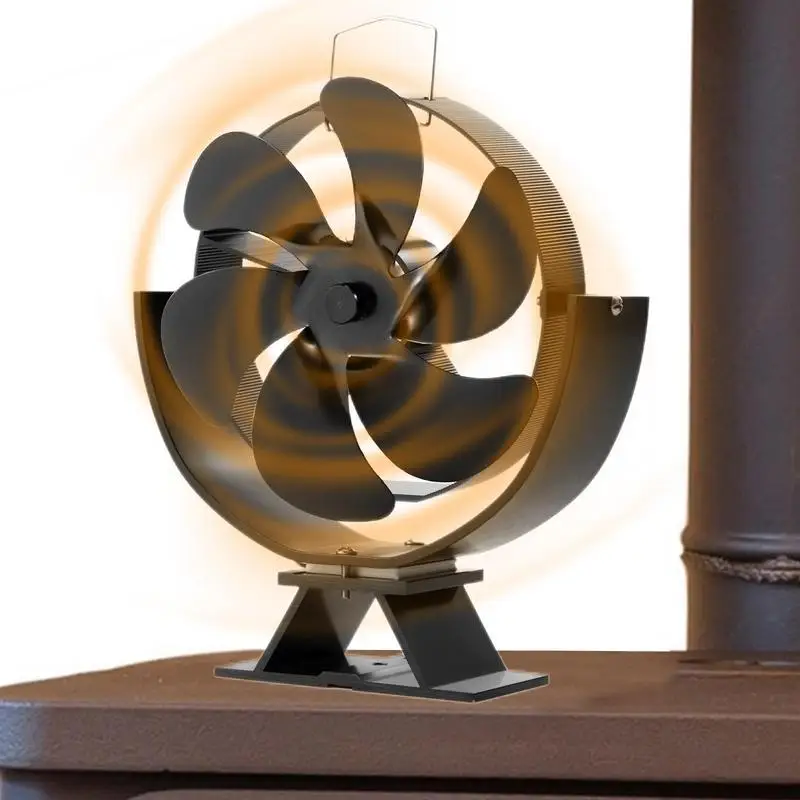 

Stove Fan Durable Heat Powered Wood Log Burner Fan 360 Degree Rotatable Heat Circulation Stove Fan for Wood Log Burner Fireplace