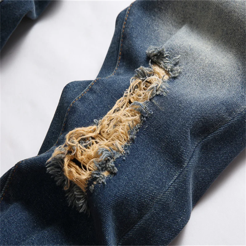 Men's Clothing Casual Trendy Streetwear Denim Oversize Pants Wide Leg Stretch Trousers Motorcycle Vintage Biker Baggy Jeans Male