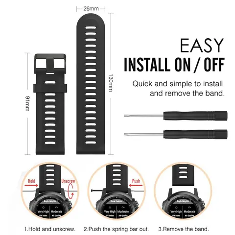 Силиконовый ремешок для смарт-часов Garmin Fenix 3 3 HR 5X 6X 7X