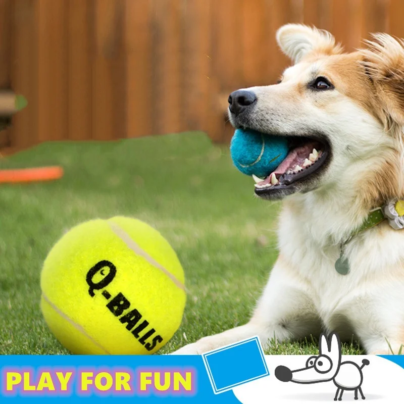 

4PCS/Lot Dog Ball Toys for Small Medium Dogs Squeaky Tennis Ball Trainning Squeaking Rubber Bite Resistant Pet Products Supplies