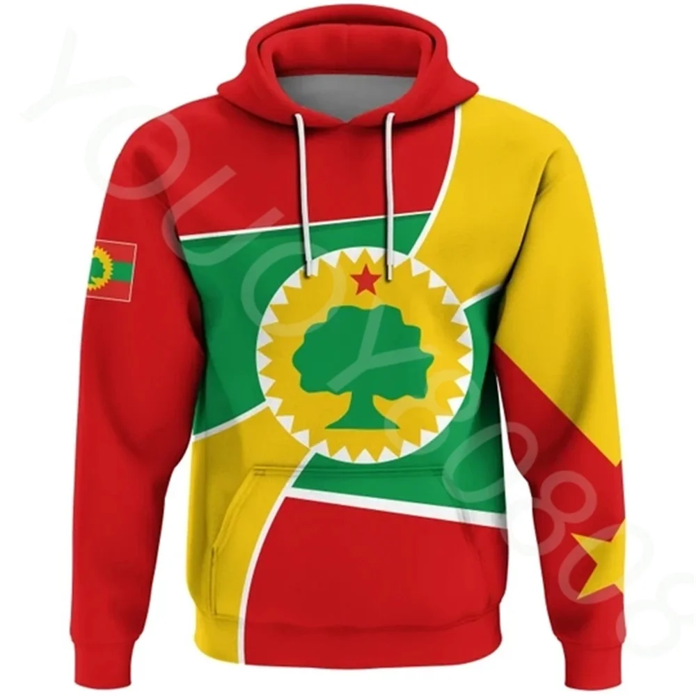 

New autumn and winter African retro Harajuku sportswear casual 3D printing Oromo Tigray Flag strong pullover hoodie sweater