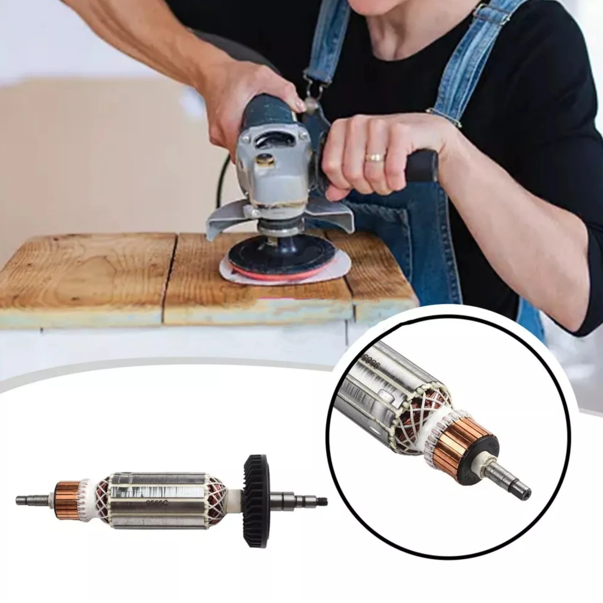 Якорь якоря для угловой шлифовальной машины 9565C 9565CV 9565CVR 9565PC 9565PCV 9564CV 220-240v часть