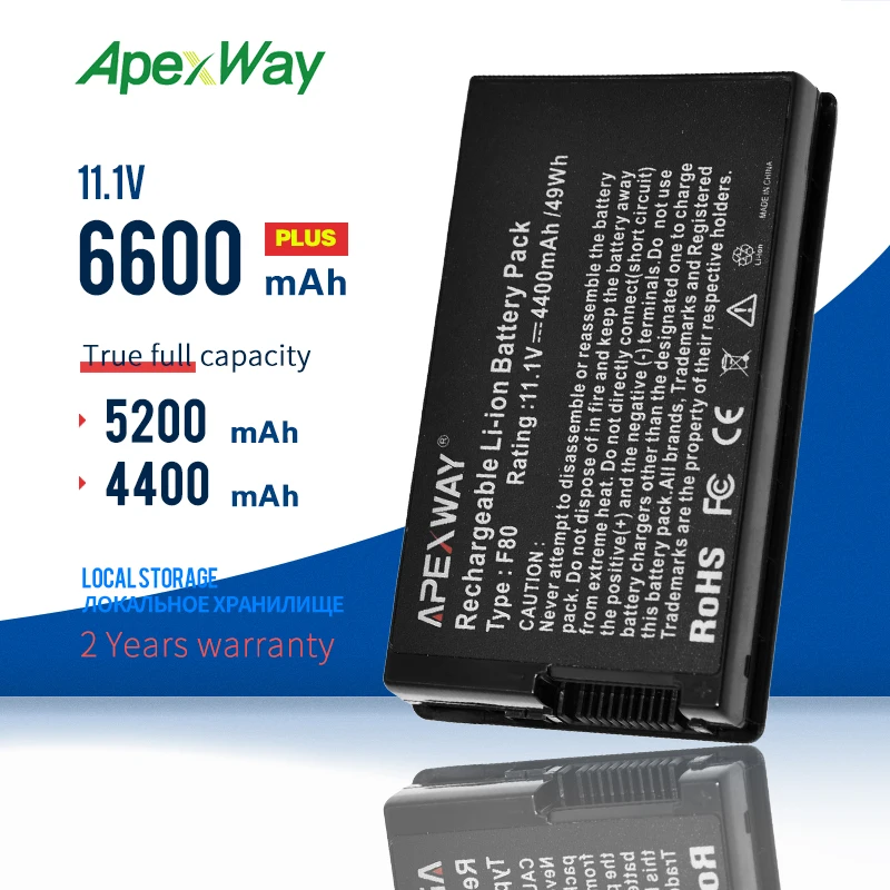 Аккумулятор Apexway A32-F80 для Asus F80 F80Cr F80s F81 F81E F81Se F83 F83E F83S F83T F83V K41 K41E K41S X61 X61G X61GX X61Q X61S