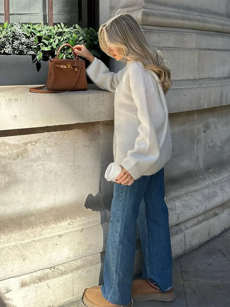 Женский кашемировый свитер с круглым вырезом