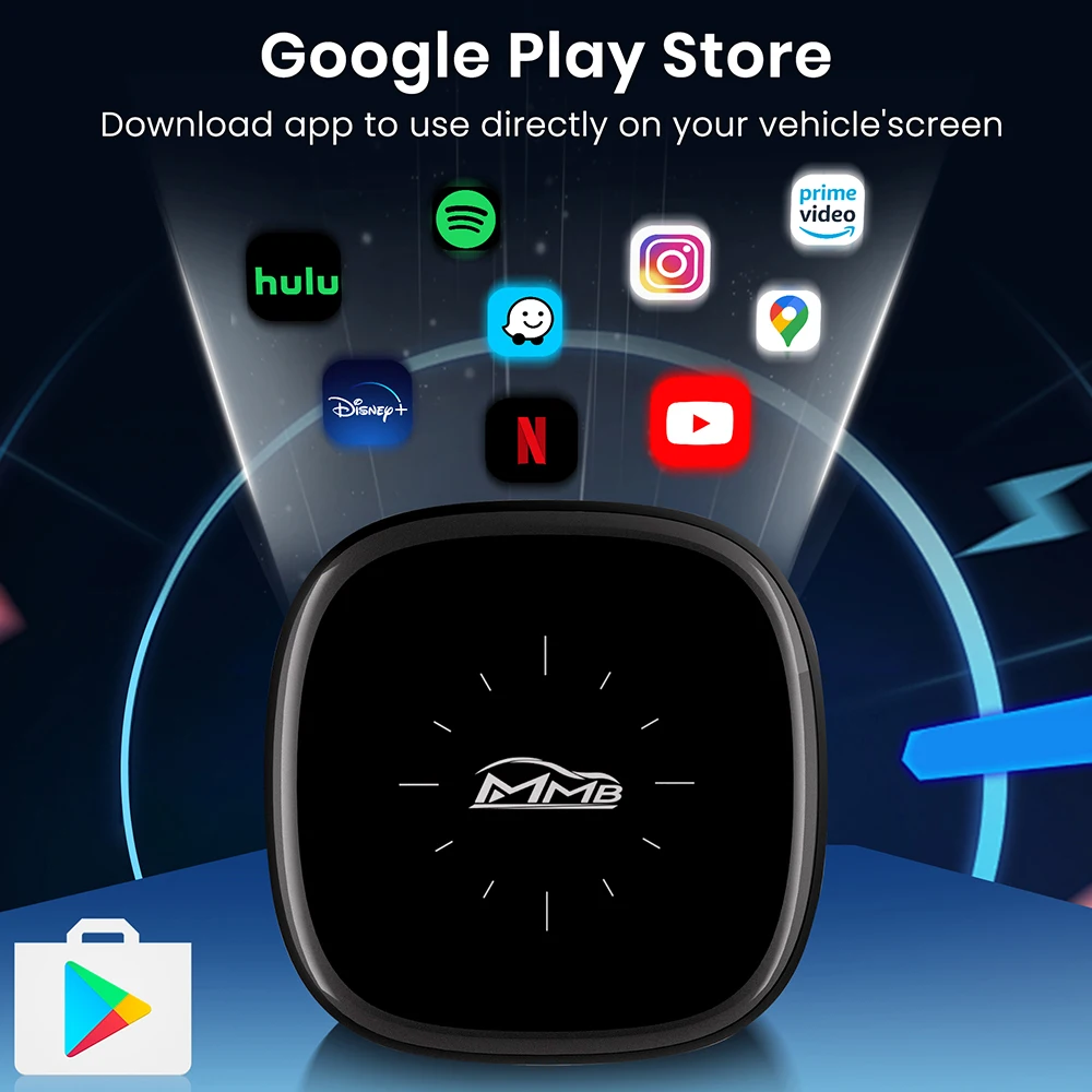 Фото 2025 MMB MAX Q2W CarPlay Ai Box Android 13 QCM6115 8-ядерный беспроводной адаптер CarPlay Android Auto AI Magic Box 4G LTE GPS BT5.3 №5