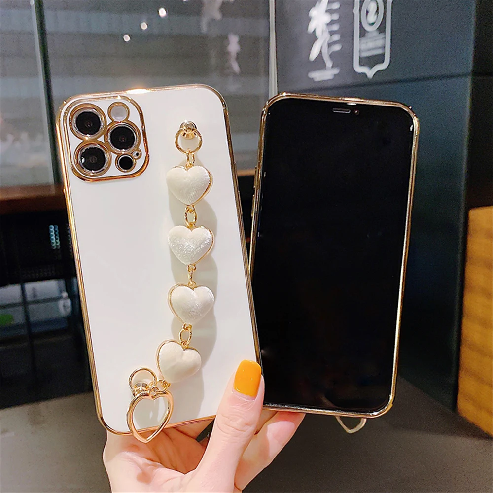girl fashion pearl bracelet chain phone case for infinix hot 11 10 9 8 pro 11 play 10i 10t hot 10s 11s nfc 10 lite plating cover free global shipping