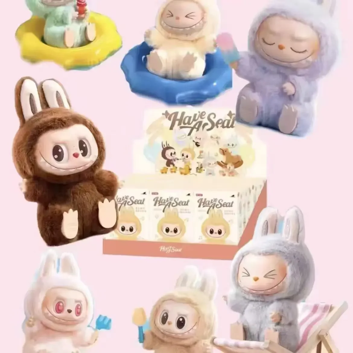 Детские игрушки оригинальные модели Labubu с сиденьем Детская плюшевая серия