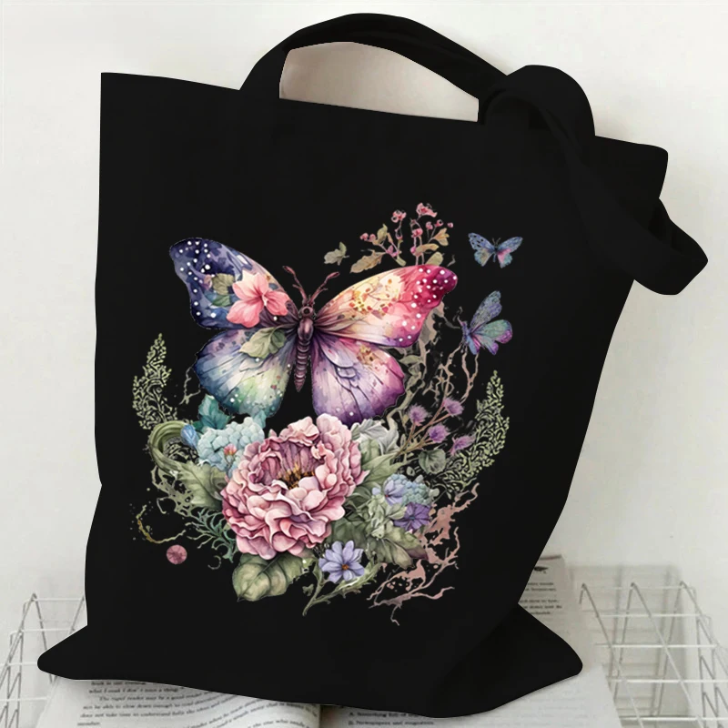 

Watercolor Butterfly Women Handbags Vintage Art Trend Shopping Bags Harajuku Animal Flower Shoulder Bag Side Bag for Ladies