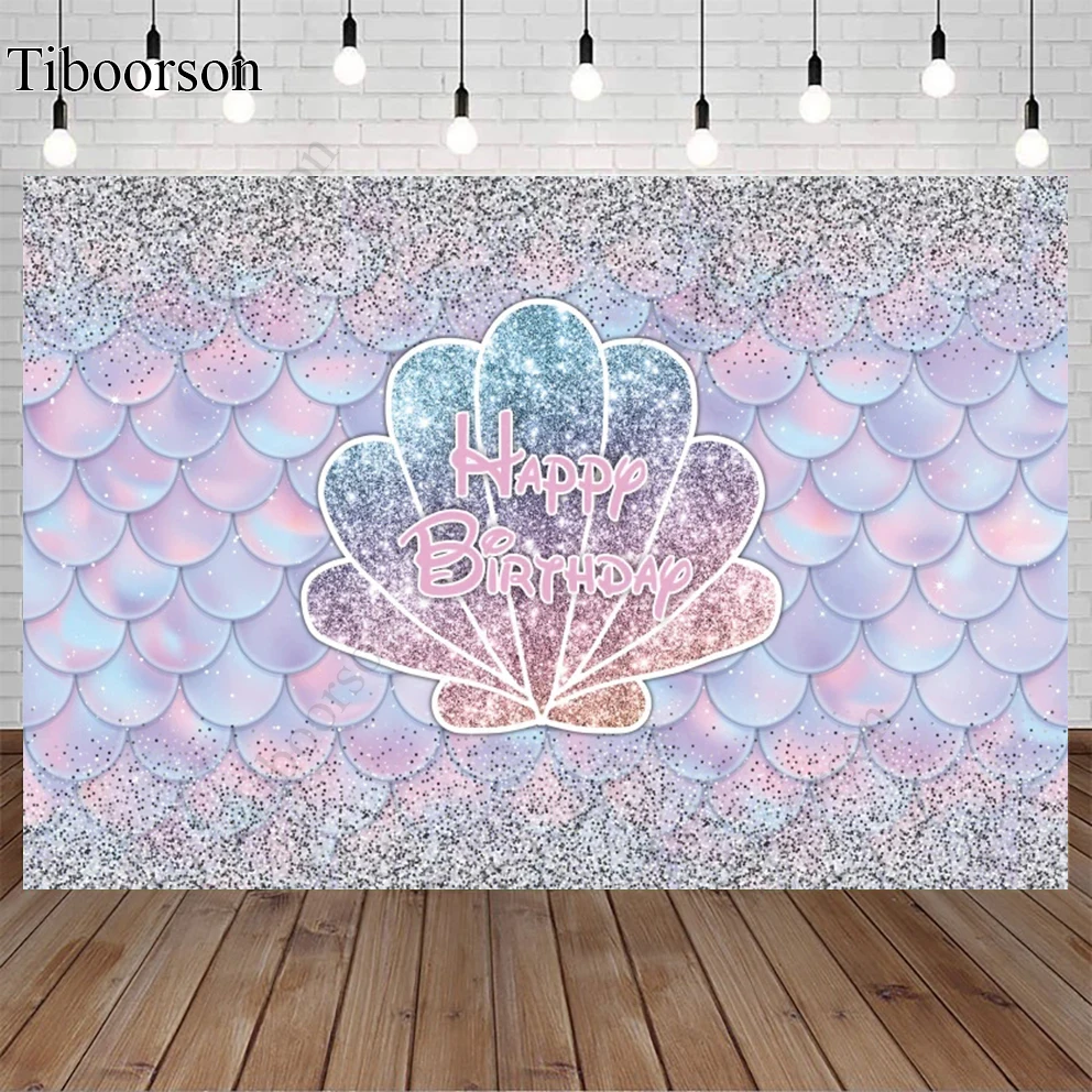 

Mermaid Backdrop Photography Glitter Princess Newborn Portrait Photo Background Photocall Girl Birthday Backdrops Decoration