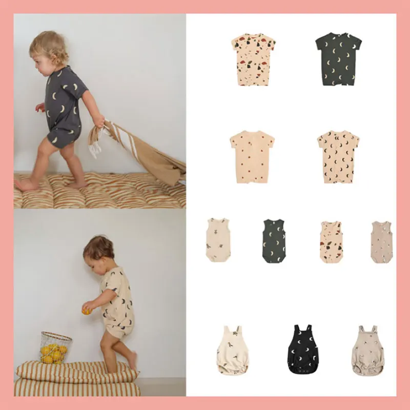 

Children's wrap clothes 2022 spring and summer OZ baby one piece suit baby cartoon triangle romper wrap clothes