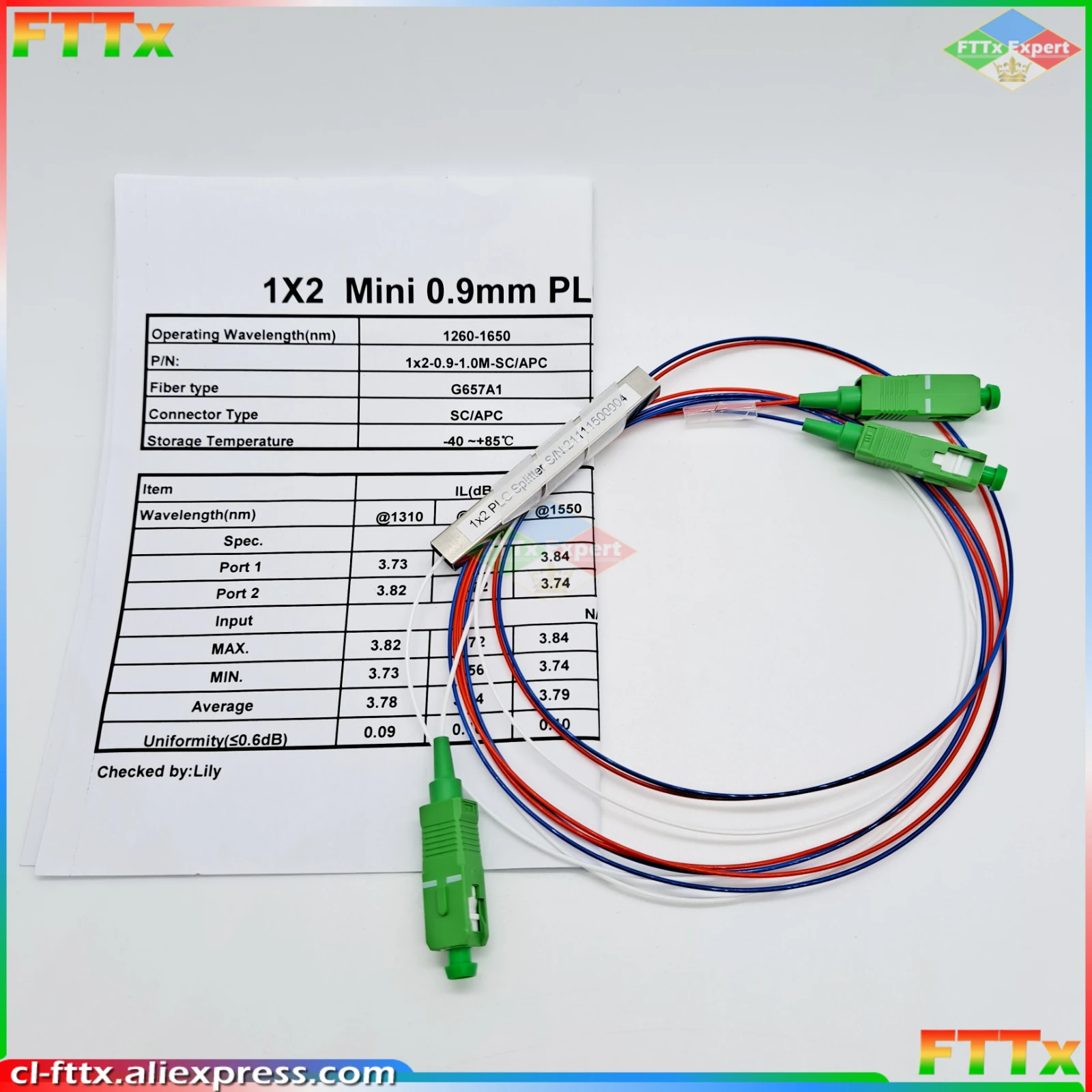 Free Shipping 10 PCS/Lot 1X2 1X4 1X8 1X16 1X32 PLC SC/APC SM Single Mode 0.9mm G657A1 LSZH 1m FTTH Fiber Optic Splitter