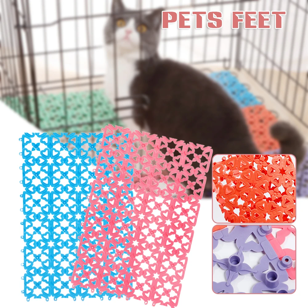 

Pets Foot Mat for Dog Cat Splicing PVC Mesh Mats Bathroom Anti-slip Pad Prevention Small Animal Rabbit Pig Foot Dermatitis Mat