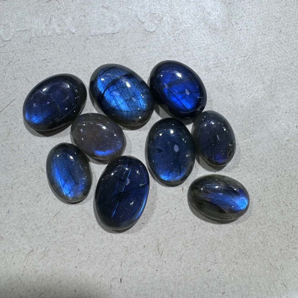 Оптовая продажа: 2 шт.упак. Прочные синие кабошоны из лабрадорита с эффектом флаш, 10x14 мм, 12x16 мм, 13x18 мм, овальные, для колец (art.: 3920d97d2cb22) - 3920d97d2cb22
