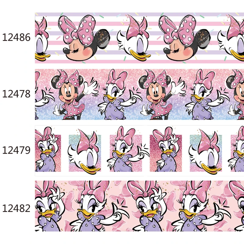 Disney Movie Mickey Mouse Cartoon Print Grosgrain Ribbon for Hairbows DIY 10yards Craft Supplies Handmade Materials
