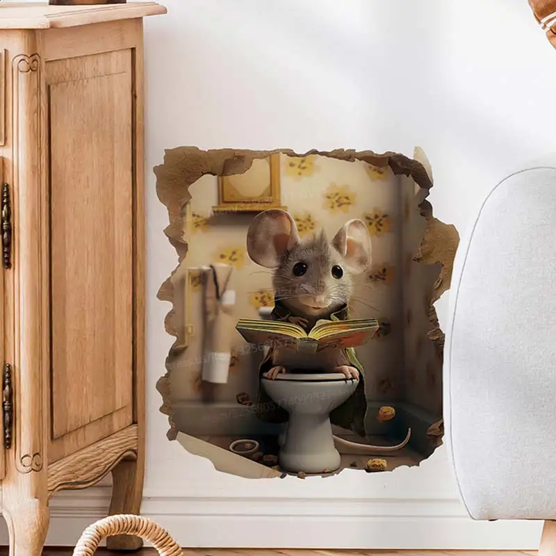 Наклейка на стену в виде мультяшной мыши