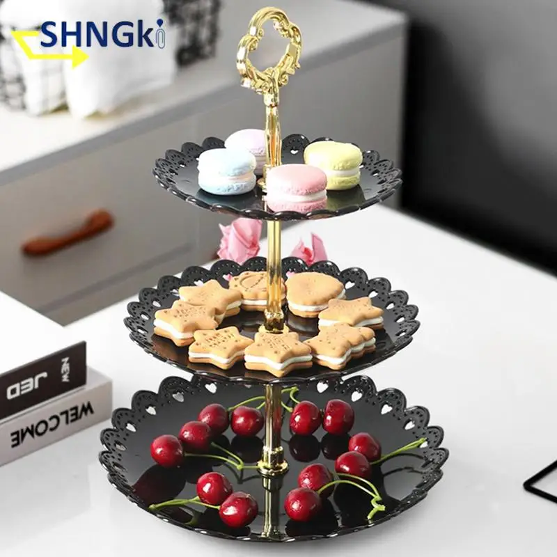 

3 Tier Cupcake Holder Wedding Birthday Party Cake Plate Afternoon Tea Dessert Stand Tray Fruit Snacks Display Tower Decoration