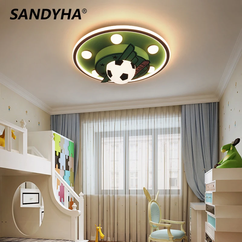 

SANDYHA Ceiling Light Lamparas Modern Football Design for Children's Room Bedroom Plafonnier Led Modermas Lampara Techo Lamp