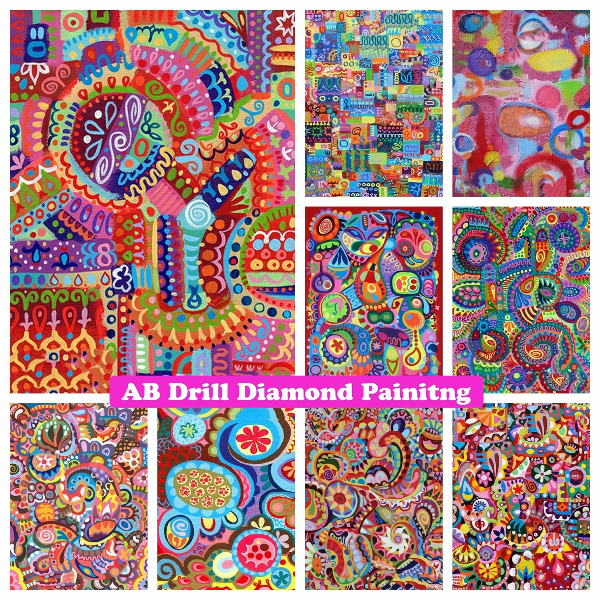 

Colorful Abstract Art 5D DIY AB Drills Diamond Painting Life of Flowers Embroidery Cross Stitch Hobby Mosaic Kid Gift Home Decor