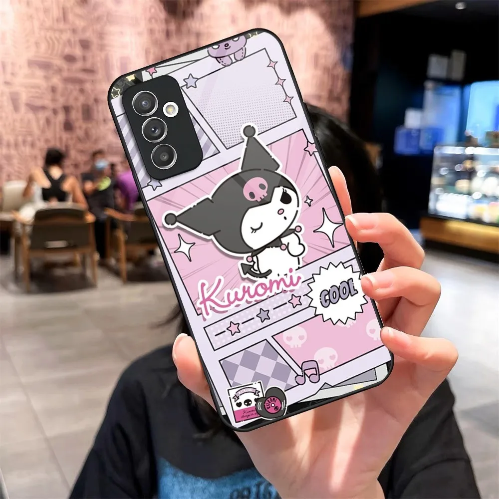 Мультяшный K-KuromiS чехол для телефона стекло Samsung Galaxy S20 S21 S22 S24 S23 Ultra Fe Plus A34 A54 A24 A52 A53
