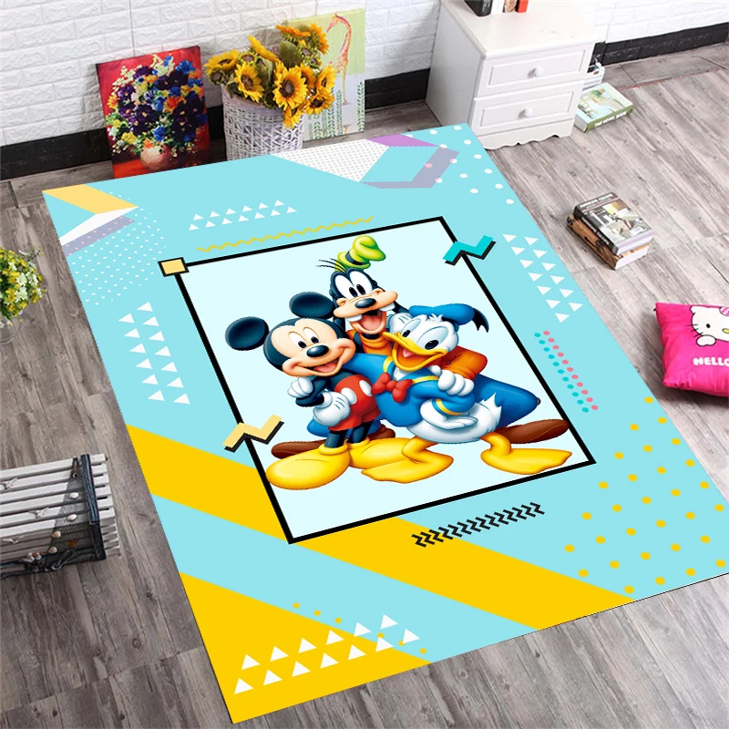 

Disney Mickey And Minnie Children Room Decoration New Cute Cartoon Bedroom Printing Carpet Room Home Non-Slip Washable