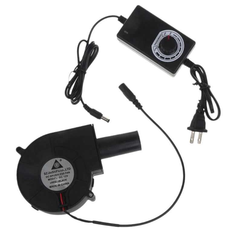 

T5EF 12 В, 2 А, 4000 об/мин, большой воздушный поток 100-240 В переменного тока, вентилятор с регулируемой скоростью для барбекю