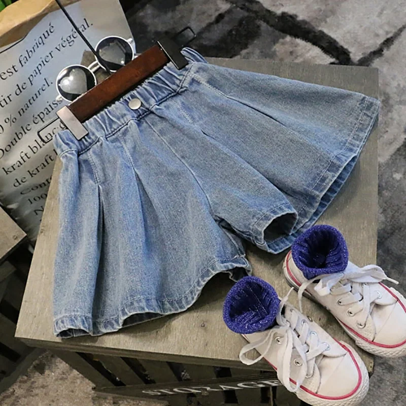 

2022 Summer New Girls Loose Casual Jeans Shorts Kids Clothes Baby Girl Cotton Denim Shorts Toddler Comfortable Shorts G06
