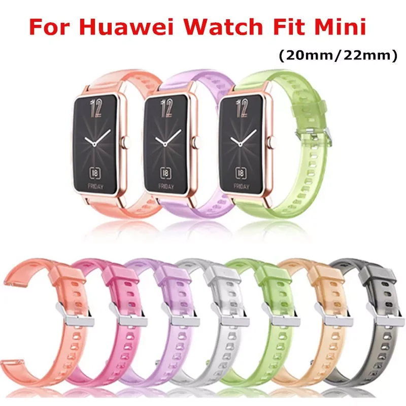 

20mm 22mm Watch Band For Huawei Watch Fit Mini Transparent Silicone Sport Bracelet for huawei watch fit/watch fit mini Strap