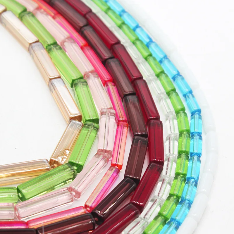 

5*20mm/4*10mm Austria Crystal Long Tube Beads Bugle Czech Glass Seed Spacer Beads for Jewelry Making DIY