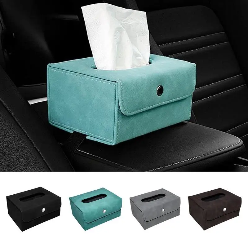 

Car Tissue Holder PU Leather Box Hang Design Tissue Bag Organizer Car Decoration Auto Storage Tissue Box Holder For Car