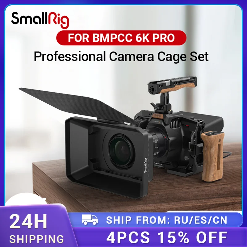 SmallRig Professionelle Volle DSLR Kamera Käfig Rig + Top Griff Käfig Kit mit Kalten Schuh Montieren Kamera Set für BMPCC 6K Pro 3299