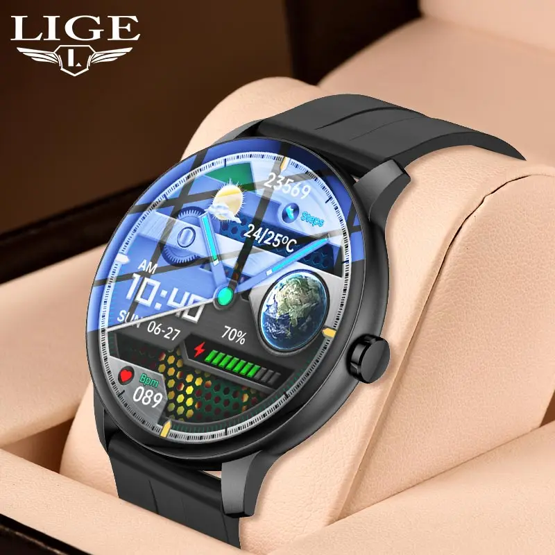 

Смарт-часы LIGE для мужчин и женщин, фитнес-трекер с поддержкой Bluetooth, с функцией вызова, с монитором кровяного давления