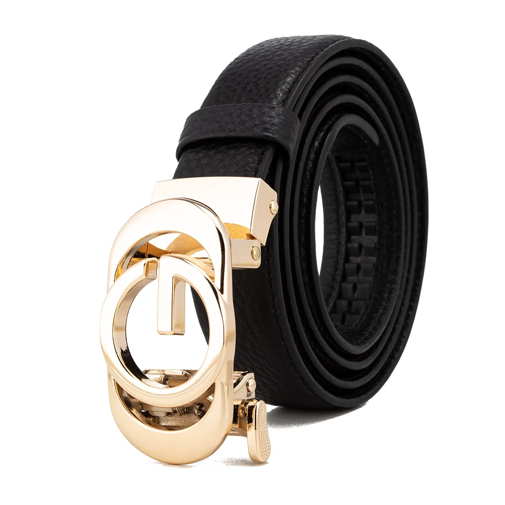 2023 Trend GG Belts for Women Male Luxury Designer Genuine Leather Belt for Jeans Gold-Toned Automatical Buckle Dress Accessory