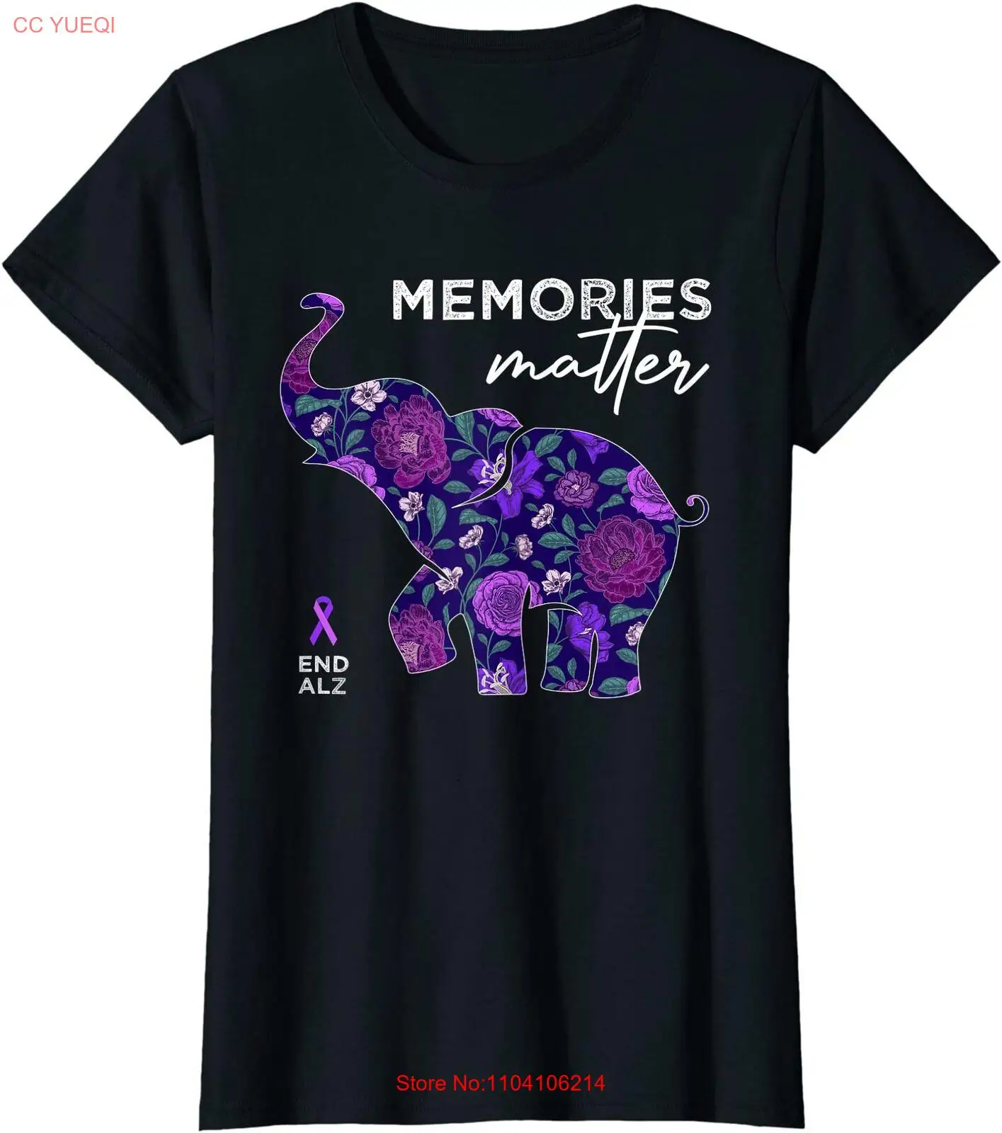 Женская футболка с круглым вырезом End Alzheimers Memories Matter Awareness