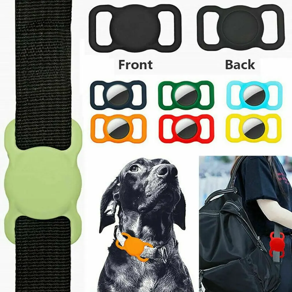 

For Apple Airtag Case Silicone Protective Case Pet GPS Tracking Anti-loss Dog Cat Collar Keychain For Apple Air Tag Case