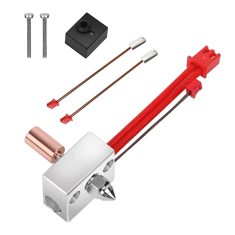 

Extruder Heater Block Kit Plus Extra Thermistors High Temperature Pro 300℃ For Ender3s1, Bimetal Heatbreak Nozzle Replacement